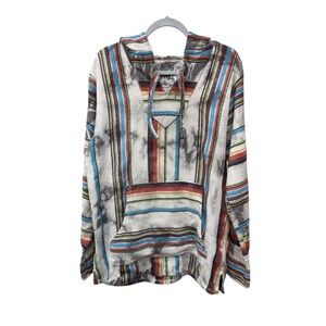Senior Lopez Original Multicolor Striped Tie Dye Baja Hoodie XL UNISEX